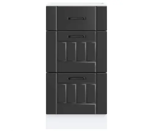 Köögipõrandakapp "Lucca", Must, Töödeldud Puit