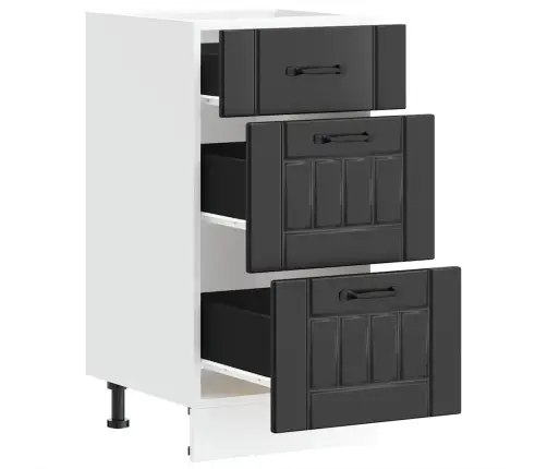 Köögipõrandakapp "Lucca", Must, Töödeldud Puit