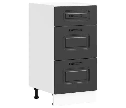 Virtuves Apakšējai Skapītis, Kalmar, Melns, Inženierijas Koks Vidaxl