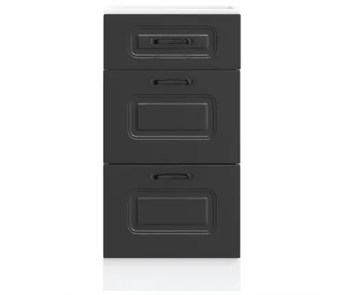 Virtuves Apakšējai Skapītis, Kalmar, Melns, Inženierijas Koks Vidaxl