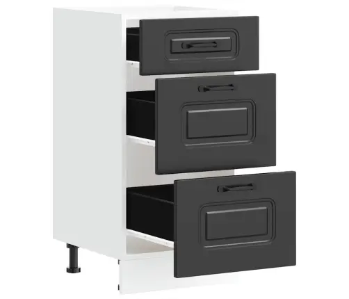 Virtuves Apakšējai Skapītis, Kalmar, Melns, Inženierijas Koks Vidaxl