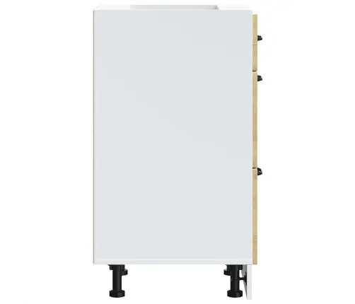 Virtuvės Spintelė, „Kalmar“, Blizgi Balta, Inžinerinė Mediena