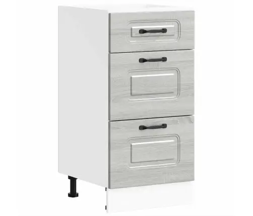 Virtuves Apakšējai Skapītis, Kalmar, Pelēka Koka Vidaxl