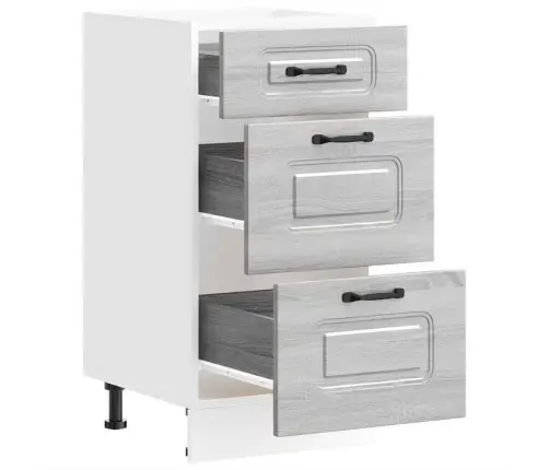 Virtuves Apakšējai Skapītis, Kalmar, Pelēka Koka Vidaxl