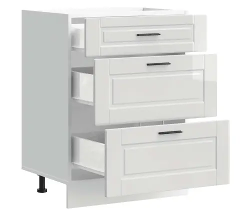 Virtuvės Spintelė, „Porto“, Blizgi Balta, Inžinerinė Mediena