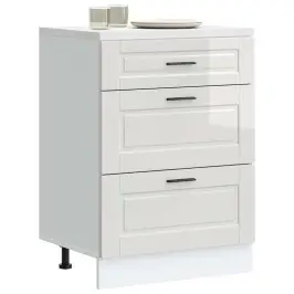 Virtuvės Spintelė, „Porto“, Blizgi Balta, Inžinerinė Mediena