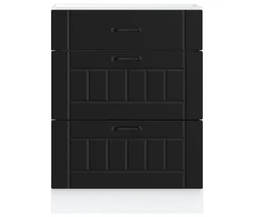 Virtuves Apakšējai Skapītis, Lucca, Melns, Inženierijas Koks Vidaxl