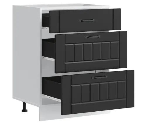 Virtuves Apakšējai Skapītis, Lucca, Melns, Inženierijas Koks Vidaxl
