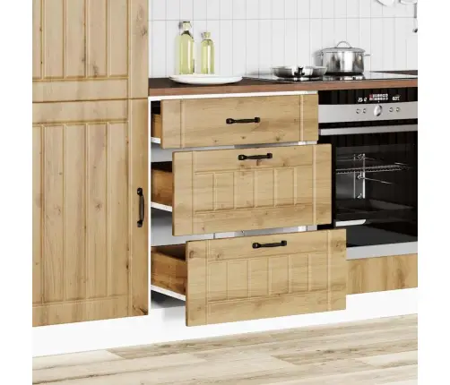 Virtuvės Spintelė, Lucca, Artisano Ąžuolo, Apdirbta Mediena