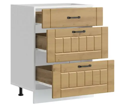 Virtuvės Spintelė, Lucca, Artisano Ąžuolo, Apdirbta Mediena