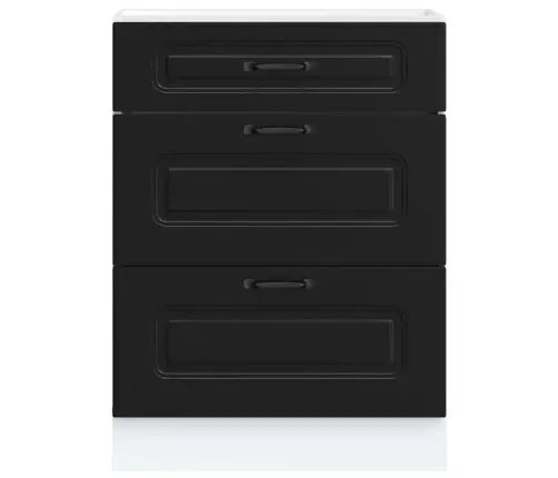 Virtuves Apakšējai Skapītis, Kalmar, Melns, Inženierijas Koks Vidaxl