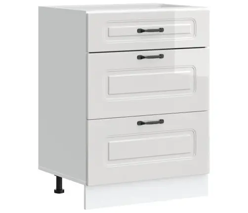 Virtuvės Spintelė, „Kalmar“, Blizgi Balta, Inžinerinė Mediena