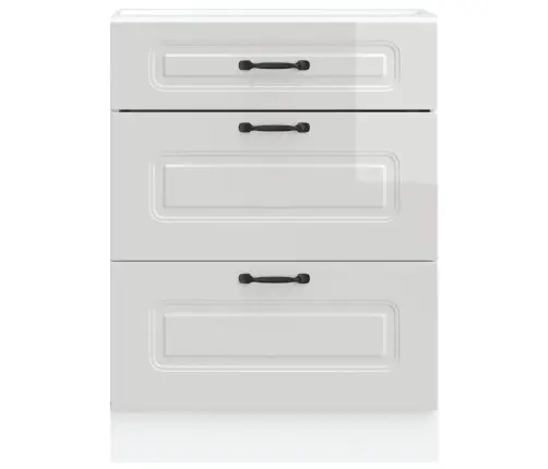 Virtuvės Spintelė, „Kalmar“, Blizgi Balta, Inžinerinė Mediena