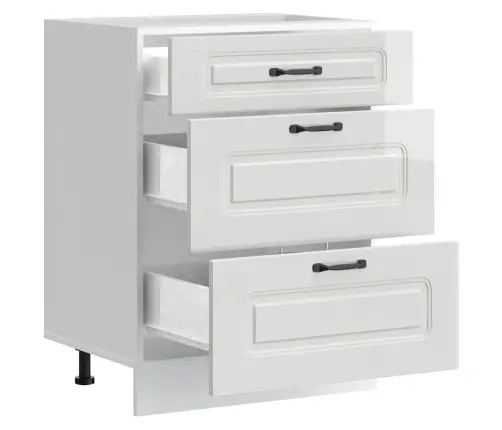 Virtuvės Spintelė, „Kalmar“, Blizgi Balta, Inžinerinė Mediena