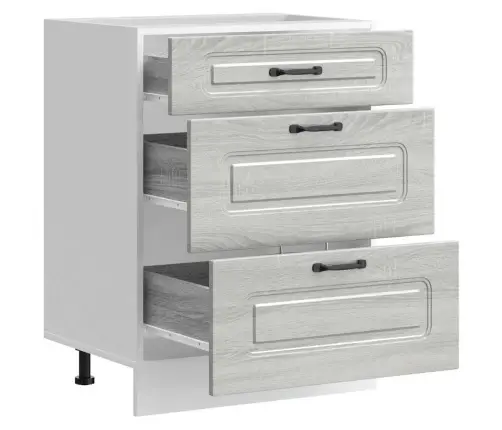 Virtuvės Spintelė, Kalmar, Pilka, Apdirbta Mediena