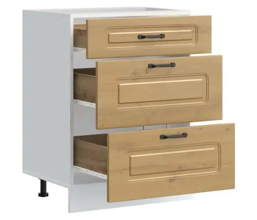 Virtuvės Spintelė, Kalmar, Artisano Ąžuolo, Apdirbta Mediena