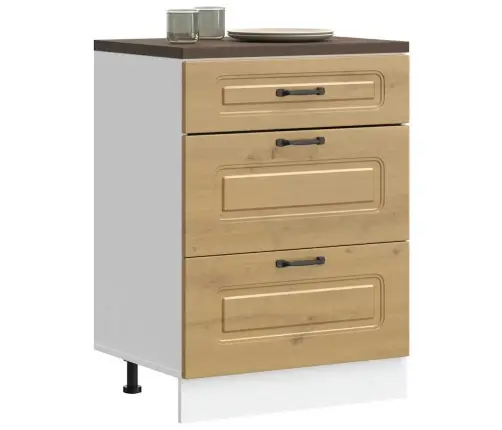 Virtuvės Spintelė, Kalmar, Artisano Ąžuolo, Apdirbta Mediena