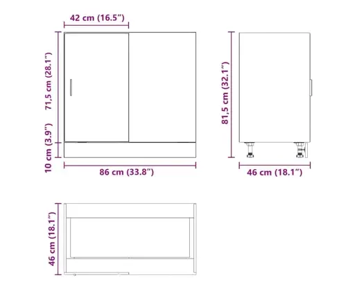 Kriauklės Pagrindo Spintelė “Lyon" Sonoma Oak Engineered Wood