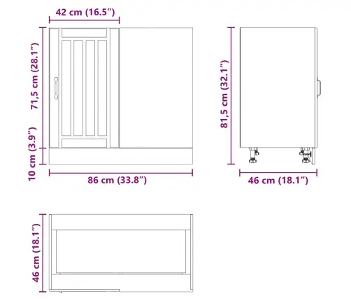 Virtuvės Apatinė Spintelė "Lucca" Betoninė Pilka
