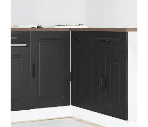 Virtuvės Spintelė, „Kalmar“, Juoda, Inžinerinė Mediena