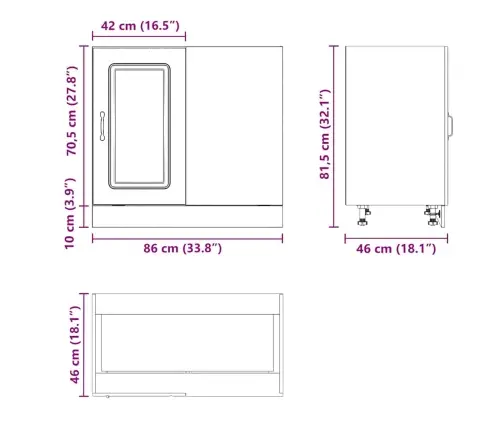 Virtuves Apakšējai Skapītis, Kalmar, Ozola Krāsa Vidaxl