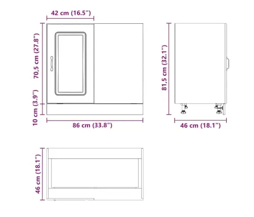Virtuves Apakšējai Skapītis, Kalmar, Veca Koka Vidaxl