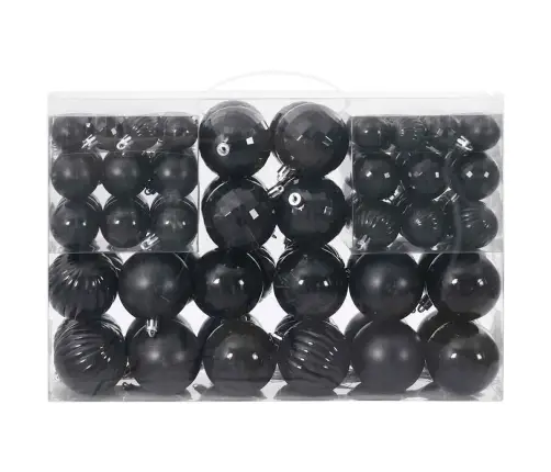 Jõulukaunistused 100 Tk Must Ø3/4/6 Cm