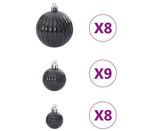 Kalėdiniai Niekučiai 100 Vnt Juoda Ø3/4/6 Cm