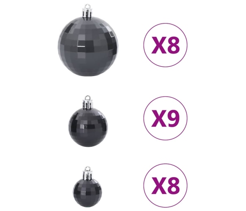 Kalėdiniai Niekučiai 100 Vnt Juoda Ø3/4/6 Cm