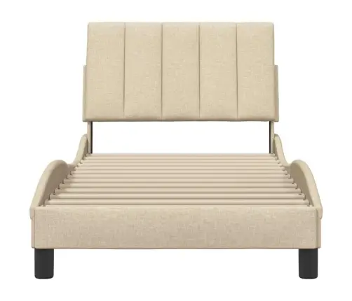 Gultas Rāmis Bez Matrača Krēma 80X200 Cm Auduma Vidaxl