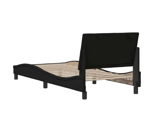 Gultas Rāmis Bez Matrača, Melns, 90X190Cm Audums Vidaxl