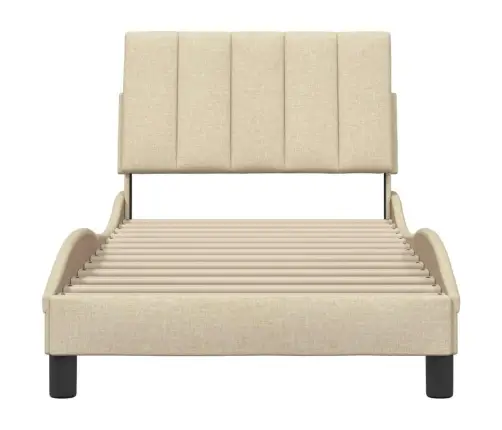 Gultas Rāmis Bez Matrača, Krēma, 90X200Cm Audums Vidaxl
