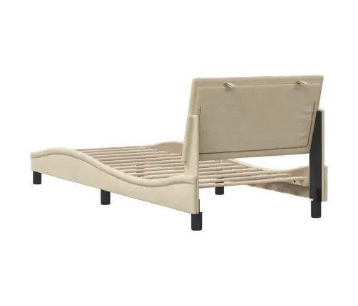 Gultas Rāmis Bez Matrača, Krēma, 90X200Cm Audums Vidaxl