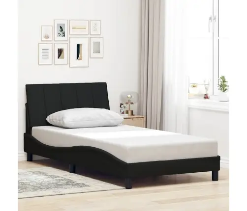Gultas Rāmis Bez Matrača, Melns, 100X200 Cm, Audums Vidaxl