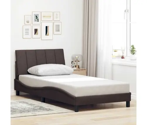 Lovos Rėmas Be Čiužinio, Hanko, Tamsiai Rudas, 100X200cm Audinys