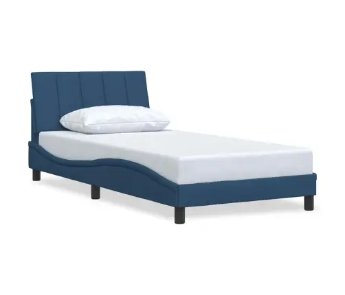 Gultas Rāmis Bez Matrača, Zils, 100X200Cm Audums Vidaxl