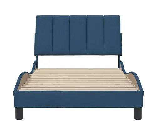 Gultas Rāmis Bez Matrača, Zils, 100X200Cm Audums Vidaxl