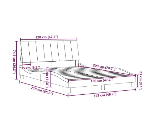 Voodiraam Ilma Madratsita Hanko Taupe 120X200 Cm Kangas