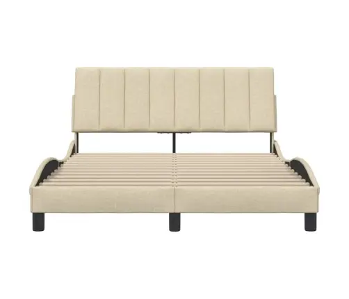 Gultas Rāmis Bez Matrača, Hanko, Krēmkrāsas, 120X200 Cm, Audums Vidaxl