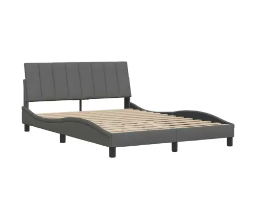 Gulta Bez Matrača, Tumši Pelēks, 140X190 Cm, Audums Vidaxl