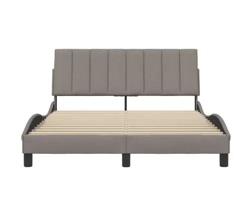 Gulta Bez Matrača, Pelēkbrūns, 140X190 Cm, Audums Vidaxl