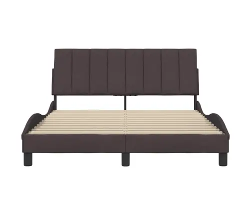 Gulta Bez Matrača, Tumši Brūns, 140X200 Cm, Audums Vidaxl