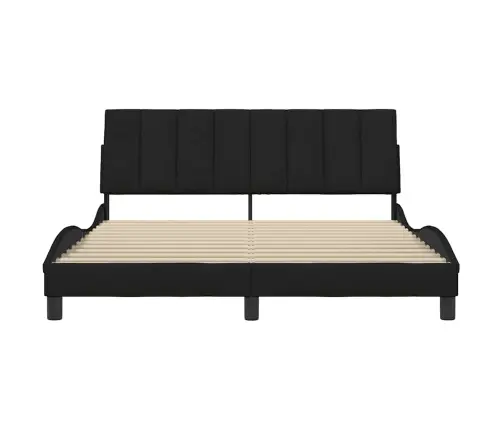 Gulta Bez Matrača, Melns, 160X200 Cm, Audums Vidaxl