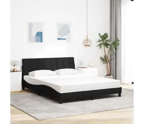 Gulta Bez Matrača, Melns, 160X200 Cm, Audums Vidaxl