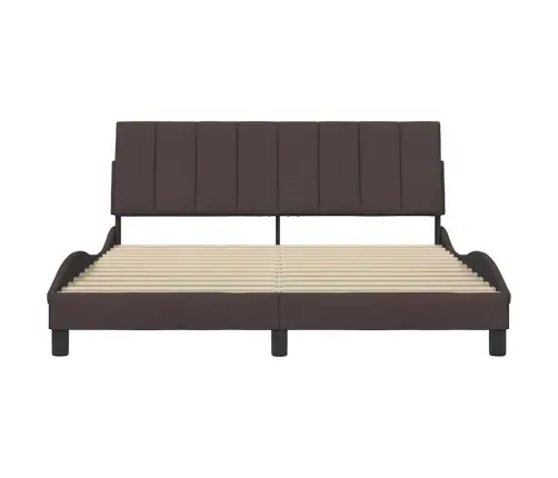 Gulta Bez Matrača, Tumši Brūns, 160X200 Cm, Audums Vidaxl