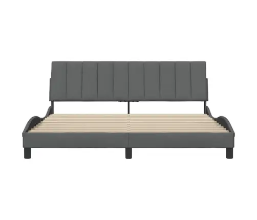 Gulta Bez Matrača, Tumši Pelēks, 180X200 Cm, Audums Vidaxl