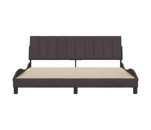 Gulta Bez Matrača, Tumši Brūns, 180X200 Cm, Audums Vidaxl