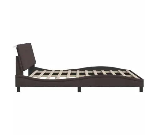 Gulta Bez Matrača, Tumši Brūns, 180X200 Cm, Audums Vidaxl