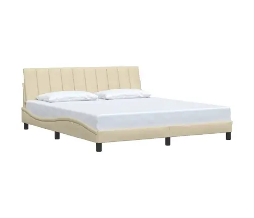 Gulta Bez Matrača, Krēmkrāsas, 180X200 Cm, Audums Vidaxl