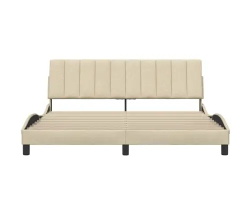 Gulta Bez Matrača, Krēmkrāsas, 180X200 Cm, Audums Vidaxl